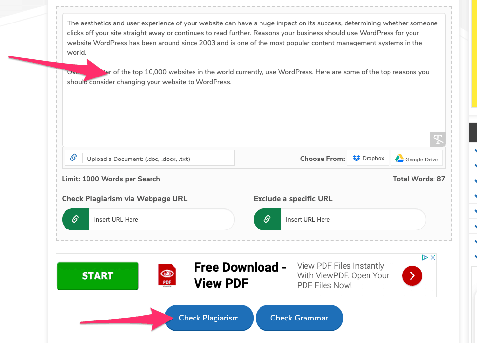 Small SEO Tools - Plagiarism Checker